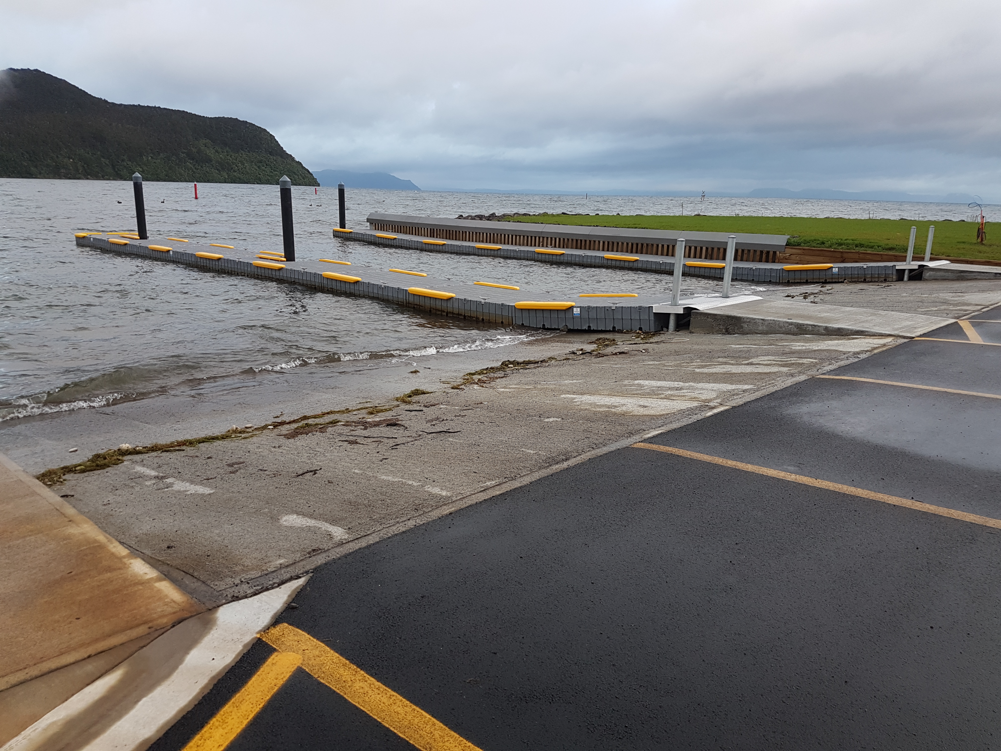 A boat ramp uses Radforce on-corroding fibres to reinforce the concrete