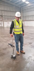 Measuring flatness of a fibre cement slab floor